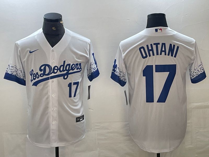 Men 2025 Los Angeles Dodgers #17 Ohtani White City edition Nike MLB Jersey style 6237